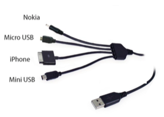 Câble de charge universel USB pour appareil mobile (tablette, smartphone)