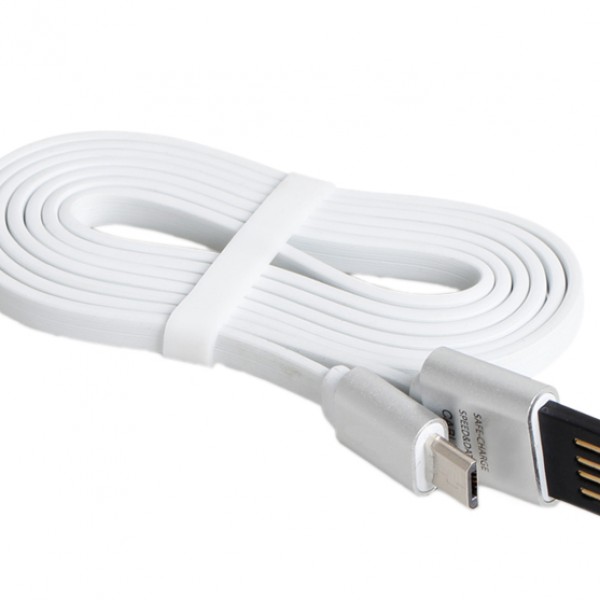 Chargeur secteur USB + câble Micro USB blanc